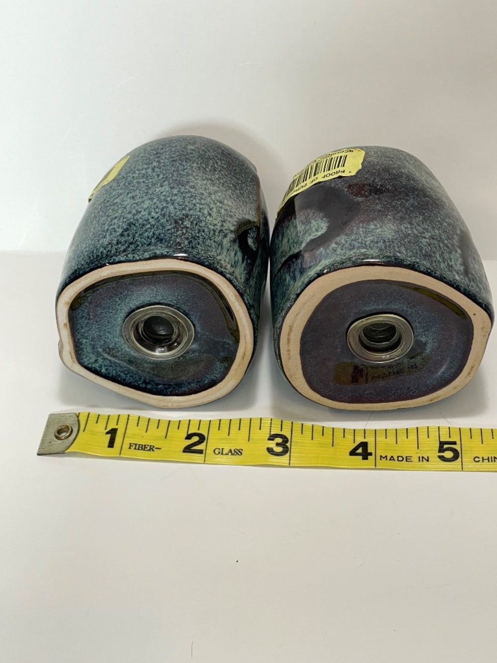 Brand New Artisan Ceramic Salt & Pepper Shakers - Teal Crackle Glaze - Picture 6 of 11